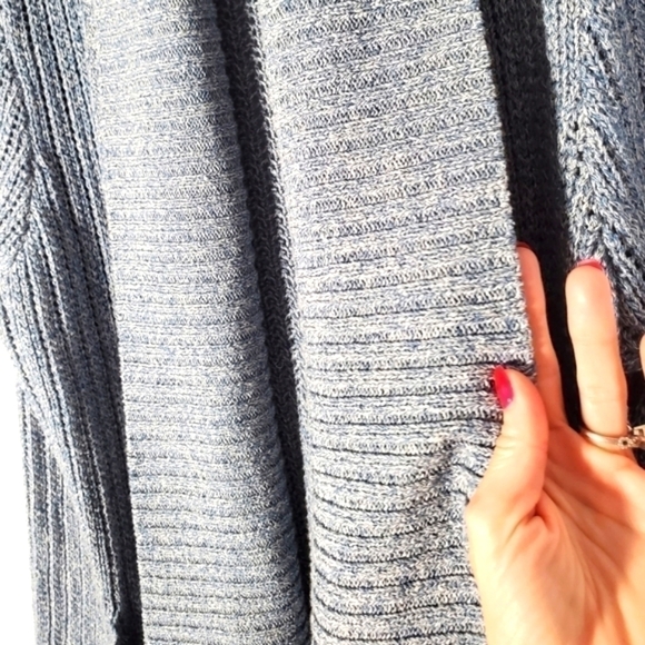 Soft Joie Indigo Blue Open Front Knit Shawl Collar Cardigan Size Medium - Picture 6 of 10